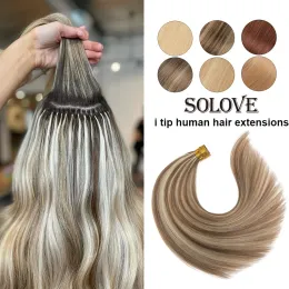 Extensões retas Remy brasileiro I Tip lingue extensões de cabelo humano cápsulas de queratina pré -ligadas fusionamento de fusão Human Human 1226 polegadas 40/50g