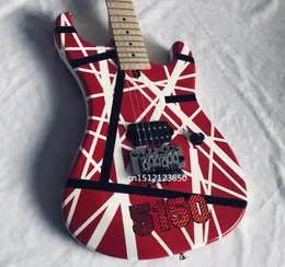 Eddie Van Halen 5150 Red 6String Electric Guitar White Black Stripe Floyd Rose Tremolo Bridge2358867