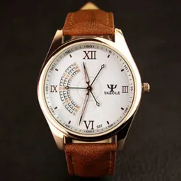 Inne zegarki Yazole Top Brand Business Watch Fashury Luxury Mens Watch skórzany pasek Kreatywny tarcza kwarcowa zegarek Montre Homme releoj hombrel240403