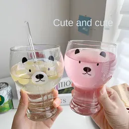 Wine Glasses Creative Cute Round Bear Glass Home Ins Cold Drink Dessert Cup Juice Coffee Beer S Iced