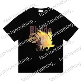Rhude Shirt Ins Het Spring Summer TシャツAmerican Luxury RhudesスケートボードメンズデザイナーTシャツ女性男性カジュアルグッドルードTシャツ117