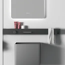 Krany zlewu łazienkowego Rellextime Extra długie półka ręczniki Montowany na ścianę System dorzecza Mikser Wodospad Kan