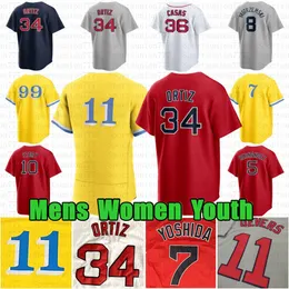 Custom Rafael Devers David Ortiz Baseball Trikot Masataka Yoshida Trevor Story Ted Williams Triston Casas Ceddanne Rafaela Tim Wakefield Jarren Duran Brayan Bello