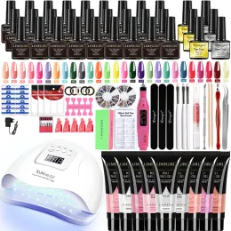 Trockner Limegirl Nagel Kit 72W/54/24W Nageleuchte UV Gelnagellack Kit Maniküre Kunstwerkzeuge Set oberer Basis Nagelhine Set Set