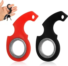 Keychains Lanyards Ninja Spinner Keychain Portable Fidget Keyring for Teenage Finger Training (Black Red) Q240403