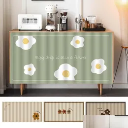 Curtain & Drapes Ins Flower Kitchen Cabinet Bookcases Cupboard Self-Adhesive Half-Curtain Printing Dust Proof Short Curtains Drop Deli Dhtgk