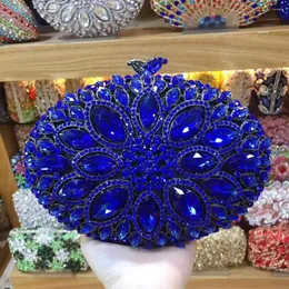 Totes xiyuan luxo azul cristal diamante noturna bolsa de embreagem casamento de noivas Spark strinlestone coquetel banquet Pochette Poquette Purse Gift