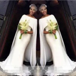 Abiti semplici abiti da sposa bianchi abiti eleganti in stile Cape sirena abiti da sposa sudafricana a buon mercato vesti da sposa a buon mercato