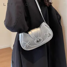 イブニングバッグ女性のための小さなシルバークロスボディ2024 Y2K韓国ファッションPUレザーアームアンダーアームショルダーバッグハンドバッグ