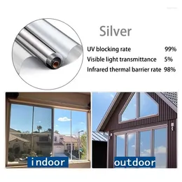 Fönsterklistermärken Borttagbar tonning Skydda solfilm för hemvärme Eco Friendly Adhesive Glass Reflective