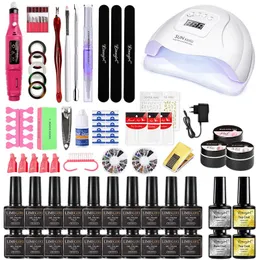 Manicure Set for Nail Extensions Gel Nail Polish Set Acrylic Kit Poly Nail Gel Set With UV LED Nail Lamp Gel Kits Nail Tools SetPoly Nail Gel Set for Extensions