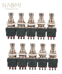 Naomi 10 PCs 9 Pin 3pdt Gitarreneffekte Pedal Box Stomp Foot Metal Switch True Bypass Gitarren -Teile Zubehör Neues Set2375856