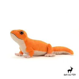 Fat Tail Gecko Anime niedliche Haus Echse Plushie afrikanische Geckos Plüschspielzeug lebensee Tiere Simulation Stoffed Puppe 240325