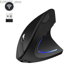 Мыши 2,4 г беспроводной мыши с вертикальными игровыми мыши Эргономик 1600DPI PC Office Mini Gaming Mouse Y240407