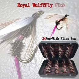 24pcsBox Fly Fishing Lure Nymph Dry Wet Flies Biionic Iscel Trout Lures 240327