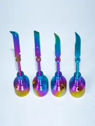 Palanie Rainbow Gr2 Titanium Nail Dab Tool Wax Wax Cape Dabber z tytanowym mieczem2209740