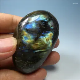 Dekorativa figurer Naturliga mineralkristallprover av Moonstone Labradorite Stone Spectrum Ornament Play
