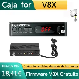 Box DVD T2 Caja FO V8X TV Box Wi -Fi USB 2.0 Dongle FullHD 1080p DVDT2 Tuner Box Satelitarne Odbiornik DVD T2 Converte No App