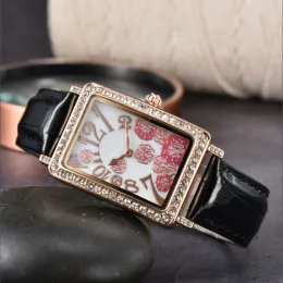 2024 High quality women watches AAA quartz movement watch rose gold silver case leather strap women's watch enthusiast top designer Wristwatches GENEVE #128