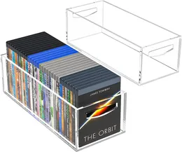 Aquauncle DVD/CD Storage Box 2 pacchetti, contenitore di archiviazione acrilica per raggi Blu, piccoli libri/opuscoli, custodie per videogiochi e controller di videogiochi, organizzatore di archiviazione