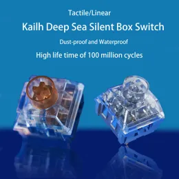 Keyboards Kailh Deep Sea Silent Keyboard Switch Pro Whale Tactile 60g Lonely Island Linear 45g RGB 3pin for Custom Mechanical Keyboard