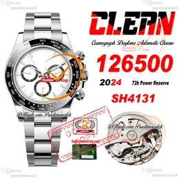 126500 SH4131 Automatic Chronograph Mens Watch Clean CF Cf Ceramic Idal White Dial 904L STEEL STEEL and Super Edition 2024 Version Watches ETA PHERTIME PTRX F2