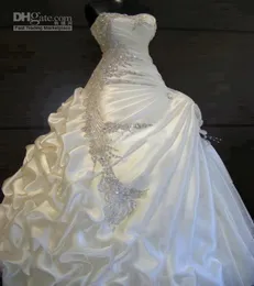 실제 이미지 2023 Aline 웨딩 드레스 주름 치마 연인 끈이없는 신부 가운 멋진 신부 드레스 5378002