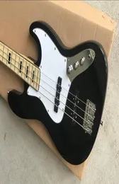 Пользовательский магазин Geddy Lee Signature Jazz Bass 4 струны черный электрический бас -гитарный кленовый грип.