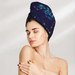 Towel Night Sky With Constellations Hair Bath Head Turban Wrap Quick Dry For Drying Women Girls Bathroom