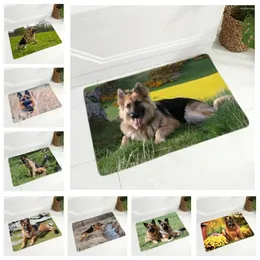 Tappeti tappeti da pavimento del cane pastore tedesco per corridoio per bambini decorazioni non slittata per animali domestici moquer tappeto in flanella 40x60cm