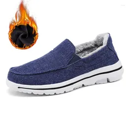 Casual Shoes Winter Plush Warm Slip On Canvas For Men Spring Summer Autumn Four Seasons Plus Big Size 50 51 52