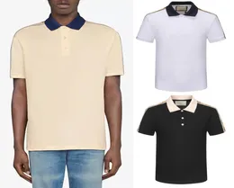 Hommes Man Polo Shirt Pique مخطط مخطط الأكمام تمتد القطن بدوره الرقبة 9125921