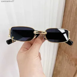 Sunglasses Womens Sunglasses Trend Luxury Brand Square Mens Glasses Retro Metal Black Lenses Outdoor Travel Driving Decorative GlassesL2404