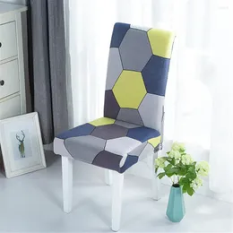 Крышка стулья Svetanya желтый синий геометрический растяжение ужина