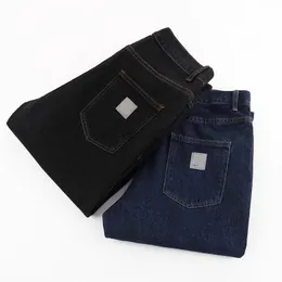 Jeans da uomo high street designer gambe gambe per pantaloni aperti forchetta stretta ricamo caprista da ricamo in jean