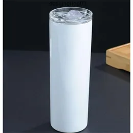 stanleiness 100pcs 20oz تسامي مستقيم مدبب Tumblers نحيف فارغ فارغ أبيض نحيف الفولاذ المقاوم للصدأ