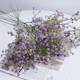 Flores decorativas 10/20pcs 90 cabeças de bebê Breath/Gypsophila Fake Plants Fake Plants Decoração de Casamento Touch Real Touch Diy Home Garden