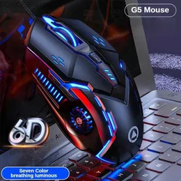 Möss G5 Wired Mouse Backlight High Sensitivity 6-Key Macro Programmering Game Mechanical Mouse Y240407