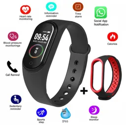 M4 Bracelet Screen Color Band Sport Sport Sport Fitistômetro Pedômetro de pressão arterial Pulseira Pastagem Passo Homem Mulheres Watch9001673