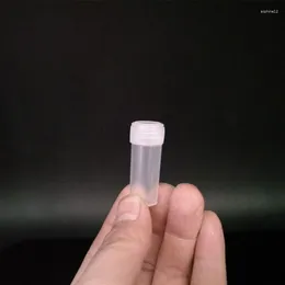 Garrafas de armazenamento 50/100pcs 5ml de amostra de plástico reabastecem garrafa de teste Mini -frascos para recipientes translúcidos 14x40mm