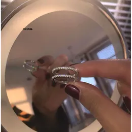 Простые модные ювелирные изделия настоящие стерлинги Sier Ins Top Sodge Pave White Sapphire Cz Diamond Eternity Женский свадебный обручальный кольцо подарок