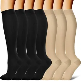 3/67 Pair Compression Stocking Women Men Knee High 30mmHg Edema Diabetes Varicose Veins Running Travel Sport Compression Socks 240322