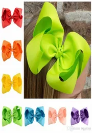 DHL Baby Kids 20 Colors 8 Inch Ribbon Bow Clips Girls Bowknot Bowknot Barrette Boutique أقواس الأطفال الوصول 4397498