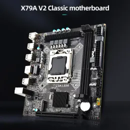 Moderbrädor Desktop Computer Mainboard X79A V2 3 SATA2.0 MATX 64GB LGA1356 2 DDR3 Moderkort Support M.2 NVME 8PIN 24PIN Power Interface