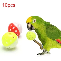 Outros pássaros suprimentos de pássaros 10pcs Hollow rolling sino Ball Boys Pet Toys for Pakeet Cockatiel Parrot Chew Cage diversão