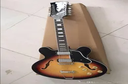 Hela billiga Kina gitarr Ny ankomst 12 strängar Electric Guitar ES -modell i Sunburst 1611029333701