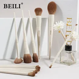 Beili Professional Beige Makeup Brush Set 15st Lämpliga för lösa pulver Blush Eye Shadow Eyeliner Soft Hair Cosmetics Brushes 240403