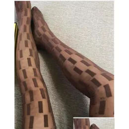 靴下靴下yロングエラスティックストッキングタイツ女性ファッション4カラーデザイナー薄いメッシュソフト通気中空文字タイトパンティーh dhgmk