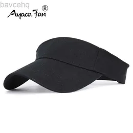 Cappelli larghi cappelli da secchio cappelli da sole estate uomini donne in cotone regolabile viscere protezione UV top vuoto sport sport golf golf che corre sul tappo da baseball a protezione solare 240407