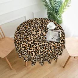 테이블 천 동물 표범 프린트 라운드 식탁보 60 인치 치타 파티 용품 이상적인 장식 사파리 테마 동물원 표지